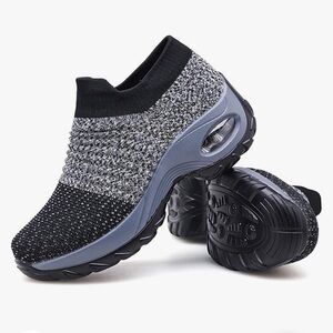 HYPER Women’s Hyperboost Slip On Memory foam platform shoes in grey/black size 7